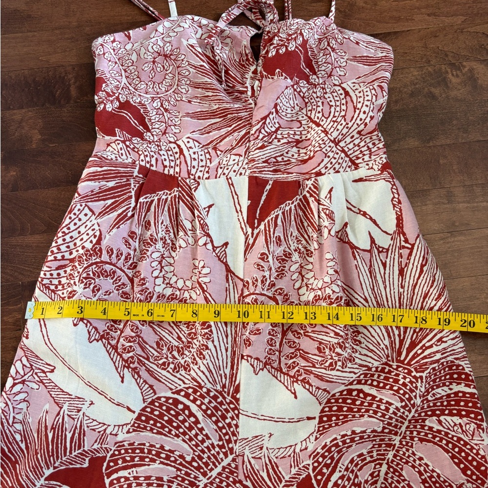 Japna Tropical Print Wide Leg Jumpsuit Linen Cotton Rayon Size Large - Picture 9 of 10